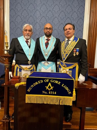 W. Bro Kishan Y Teli with W, Bro Yogesh Teli (father) and W. Bro Ragen Amin (father-in-law)