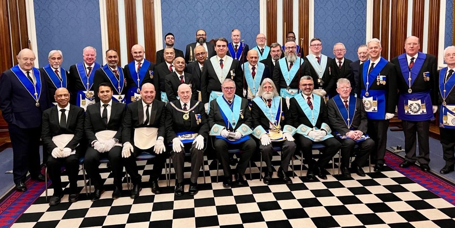 The three Initiates and members of the Lodge together with guests