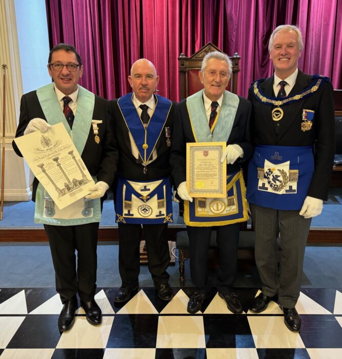 Recipients of a Grand Lodge and 50th Anniversary Certificates