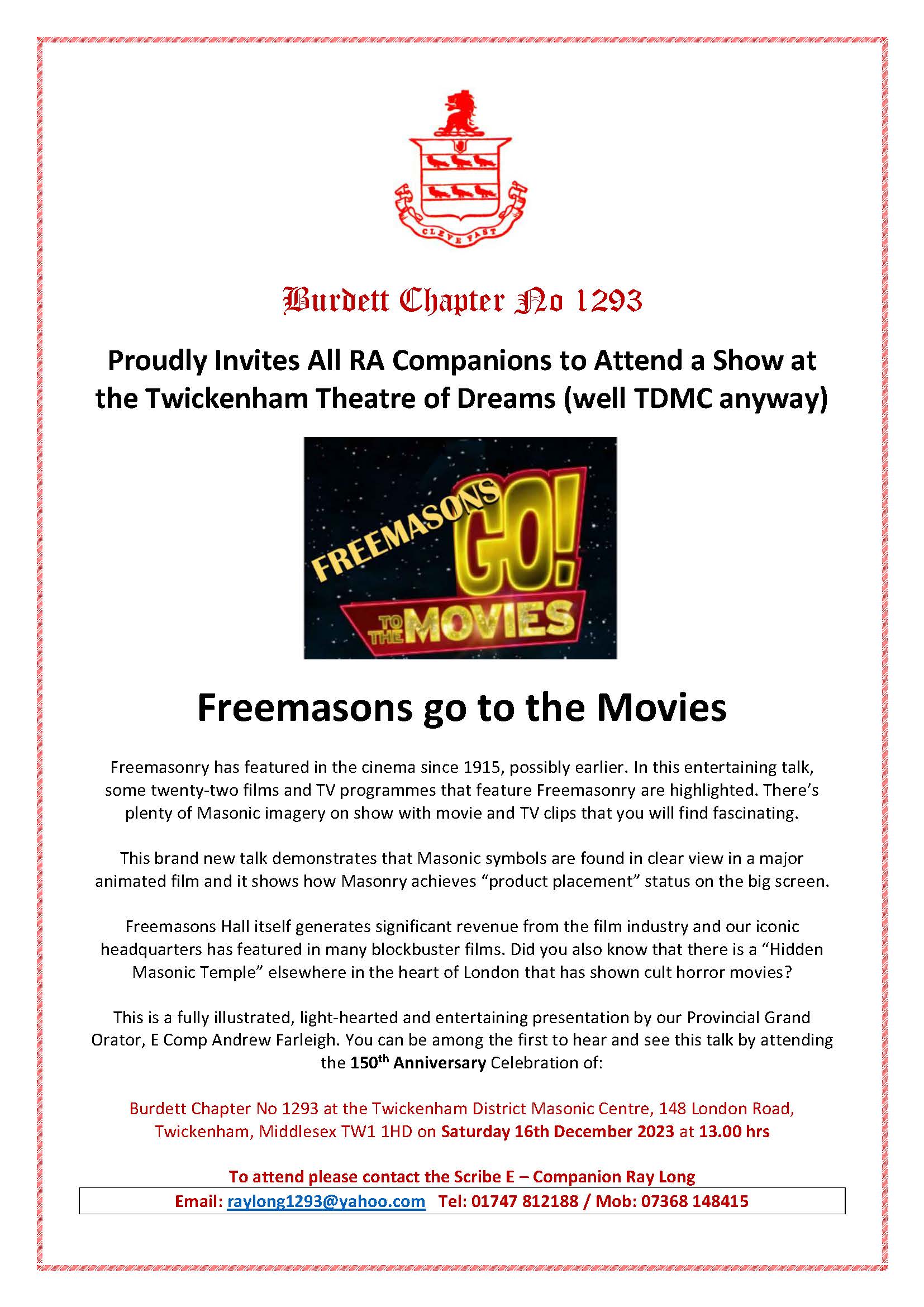 Freemasons go to the Movies - Poster v1.1