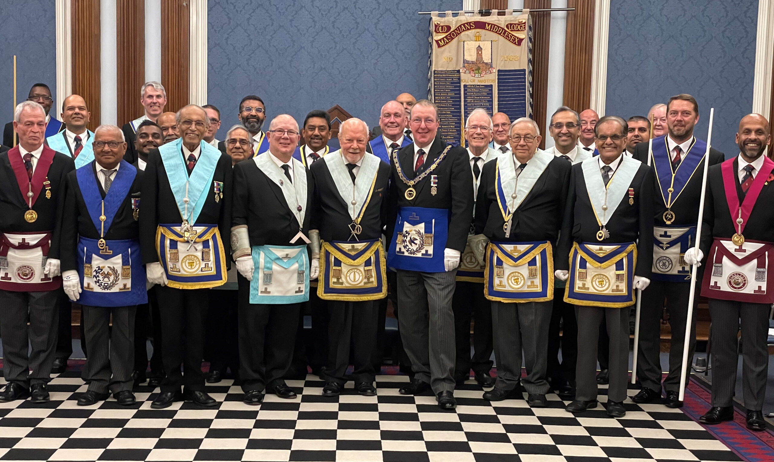 Members and guests at Old Masonians Middlesex Lodge No 7658