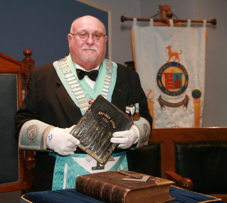 Installed Master W Bro Graham Gathard with Warrant of the Lodge.