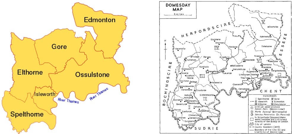 The Hundreds of Middlesex - the Ossultone Hundred took the major brunt of 