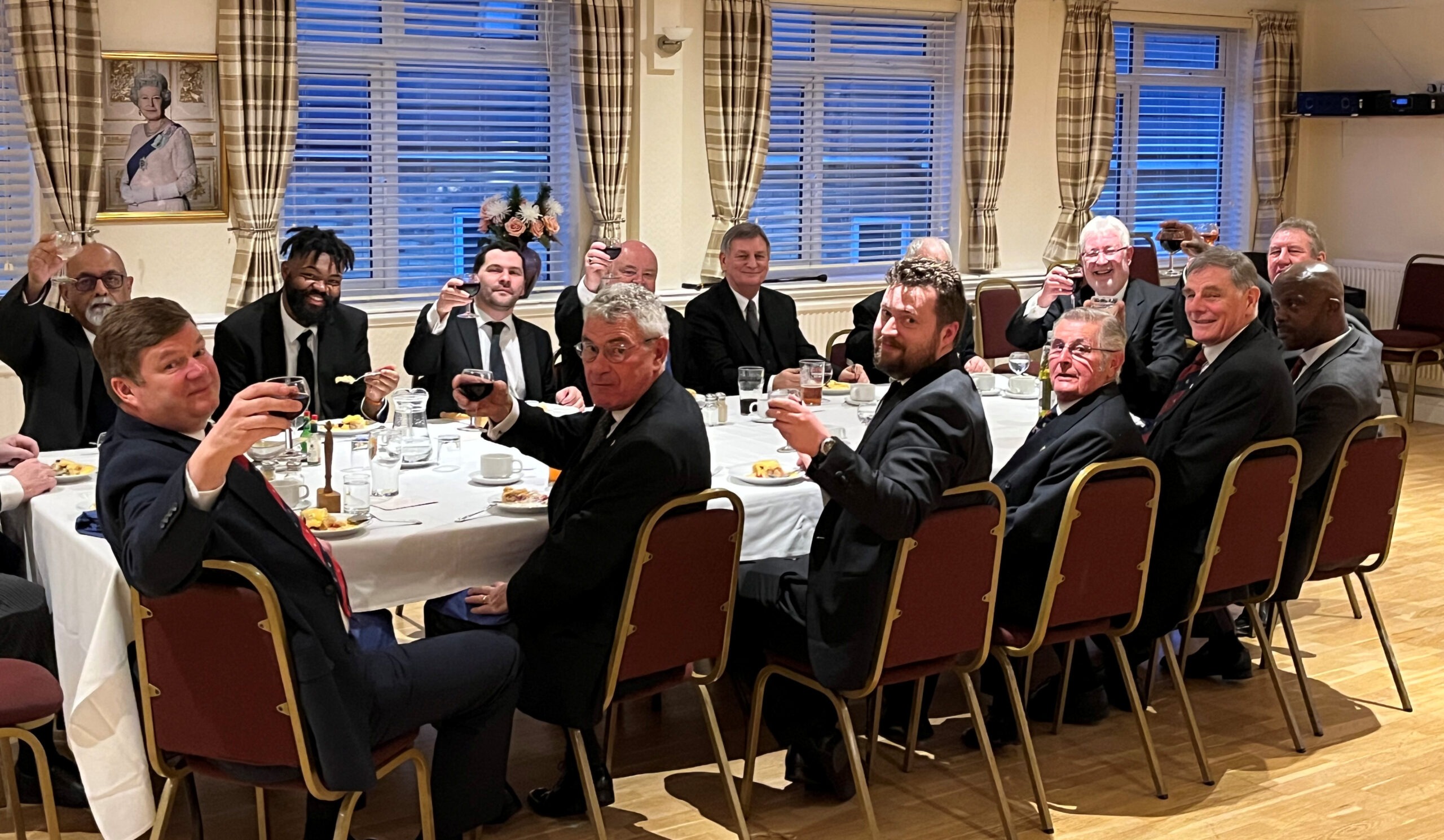 Festive Board at Uxbridge Lodge - Bro Stafford is 2nd from left nearest the windows