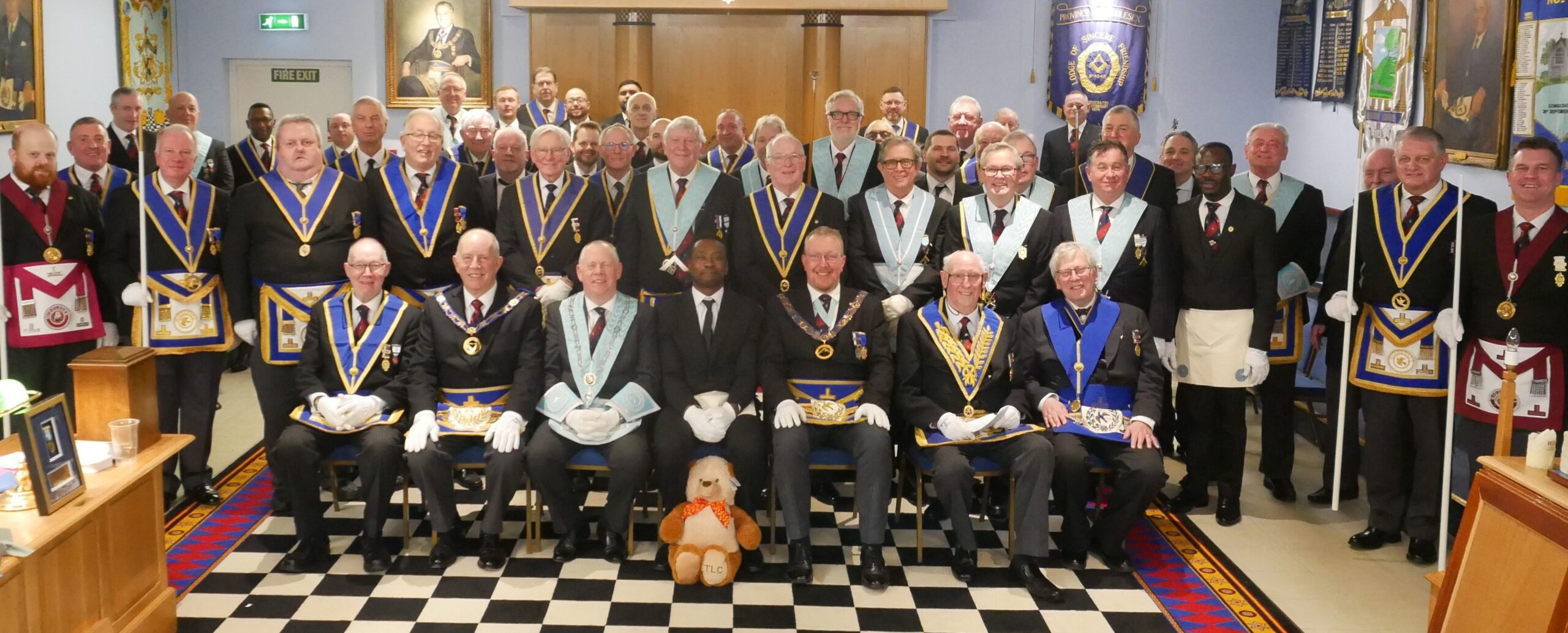 Members and guests celebrate the Golden Jubilee of Lodge of Sincere Friendship.