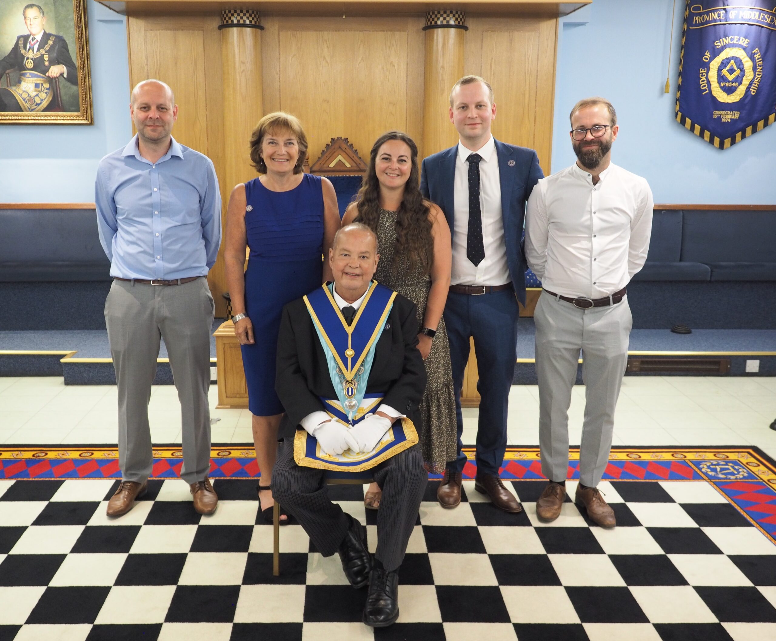 W. Bro Tony McCarrow PPrJGW with Alison and his four children