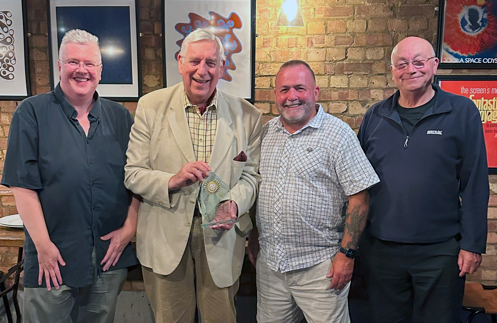 W Bro David North (Club Secretary), R W Bro Peter Baker (President), W Bro Leon Hubbard (Chairman), Bro Iain Raymond (Membership Officer)